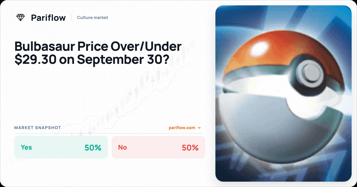 Bulbasaur Price Over/Under $29.30 on September 30?